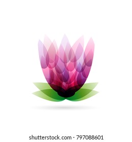 Vector abstract purple flower. Spa and relax concept