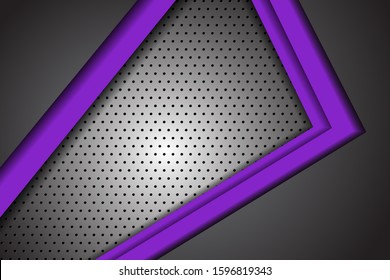 Vector abstract purple grey metal silver overlap direction with arrow combination design modern futuristic technology background vector illustration