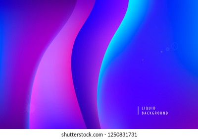 Vector abstract purple neon background. Dynamic 3d fluid shapes modern concept. Minimal wavy poster. use for banner, web landing page, header, cover, billboard, brochure.