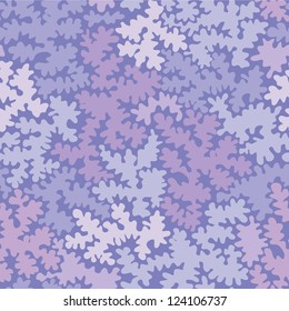 Vector abstract purple shapes seamless pattern background with hand drawn elements.