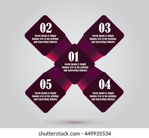 Vector abstract purple squares background business infographic