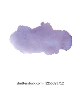 Vector abstract purple watercolor on white background.The color splashing on the paper. Hand drawn.