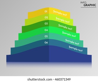 Vector abstract pyramid with optional text. Infographic that can be used for workflow process. 