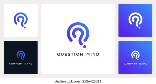 Vector abstract of question mind logo and icon template, can be used in various media easily, editable