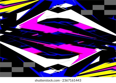 vector abstract racing background design with a unique striped pattern and a combination of bright colors such as turquoise and pink on a black background, suitable for your racing design