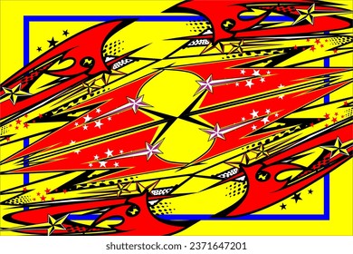 vector abstract racing background design with a unique striped pattern and a combination of bright and unique colors, with cool effects and a yellow background