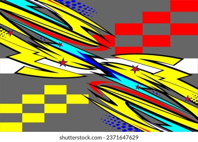 vector abstract racing background design with a unique striped pattern and a combination of bright and unique colors. with cool effects and a gray background