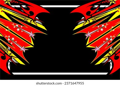 vector abstract racing background design with a unique striped pattern and a combination of bright and unique colors, with cool effects and a black background