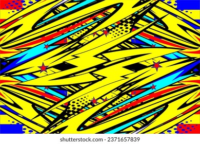 diseño de fondo de carreras abstractas vectoriales con un patrón de rayas único y una combinación de colores brillantes como amarillo y otros. con un efecto fresco, adecuado para su diseño de carreras