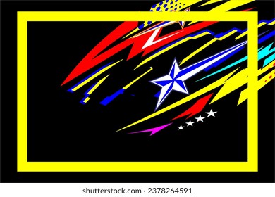 vector abstract racing background design with a unique line pattern and a combination of bright colors. looks dashing against a black background