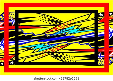 vector abstract racing background design with a unique line pattern and a combination of bright colors. looks cool on the yellow background