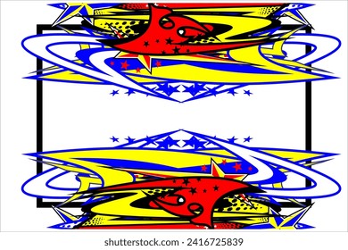 vector abstract racing background design with a unique line pattern and a combination of bright colors.