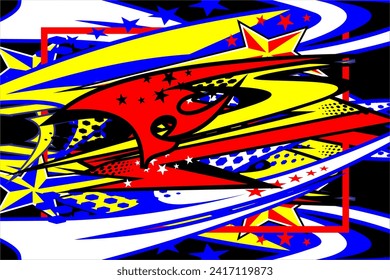 vector abstract racing background design with a unique striped pattern and a combination of bright colors. It looks cool and is suitable for your racing design