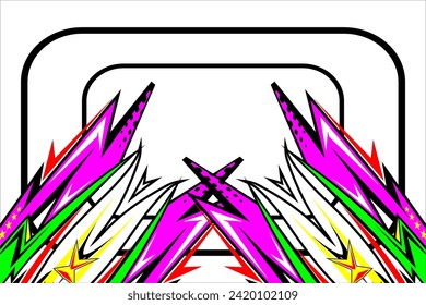 vector abstract racing background design with a unique striped pattern and a combination of bright colors suitable for your wrapping design