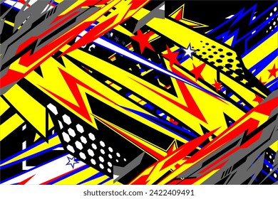 vector abstract racing background design with a unique striped pattern and a combination of bright colors