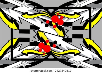 vector abstract racing background design with a unique striped pattern and a combination of bright colors
