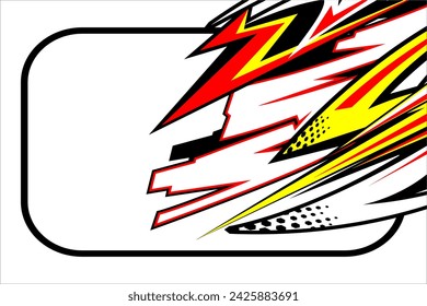 vector abstract racing design with a unique striped pattern and a combination of bright colors and star effects suitable for wrapping your car and racing background