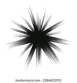 vector abstract radial burst. black star explosion isolated on white background. radial sun burst or comic burst graphic design