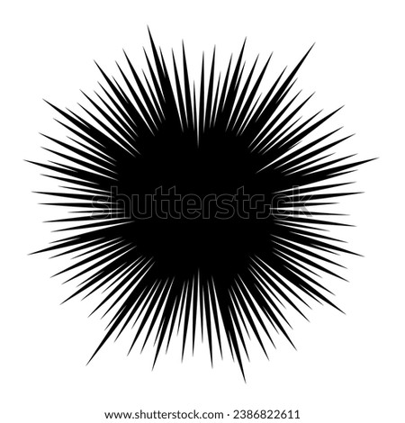 vector abstract radial burst. black star explosion isolated on white background. radial sun burst or comic burst graphic design