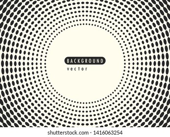 Vector abstract radial retro halftone dots. Element in the overlay banner. Black dots, circles on a light isolated background.