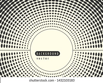 Vector abstract radial retro halftone dots. Element in the overlay banner. Black dots, circles on a light isolated background.