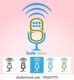 Vector abstract, radio sound communications symbol