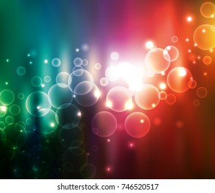 Vector abstract rainbow background glowing bokeh