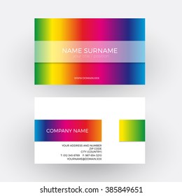 Vector abstract rainbow design. Business card