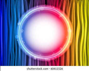 Vector - Abstract Rainbow Lines Background with White Circle