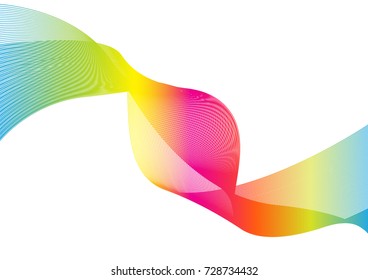 vector abstract rainbow multi colorful wave lines background
