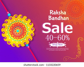 Vector abstract for Raksha Bandhan with nice illustration in a creative background, Rakhi sale.