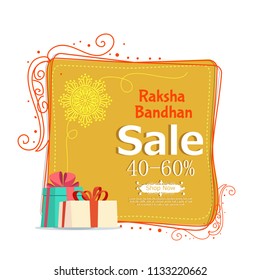 Vector abstract for Raksha Bandhan with nice illustration in a creative background, Rakhi sale.