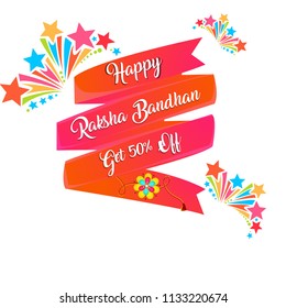 Vector abstract for Raksha Bandhan with nice illustration in a creative background, Rakhi sale.