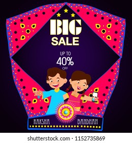 Vector abstract for Raksha Bandhan with nice illustration in a creative background, Rakhi sale