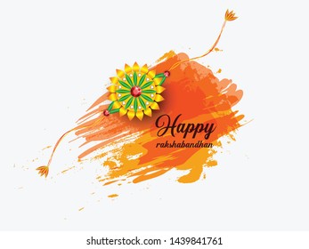 Vector abstract for Raksha Bandhan with nice illustration in a creative background, Beautiful background with illustration of cute little sister and brother with gift preparing for Rakhi.