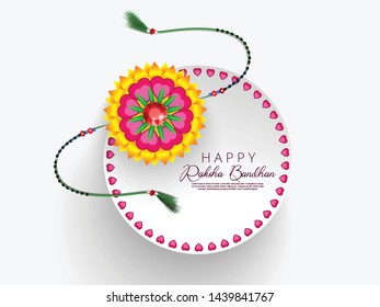 Vector abstract for Raksha Bandhan with nice illustration in a creative background, Beautiful background with illustration of cute little sister and brother with gift preparing for Rakhi.