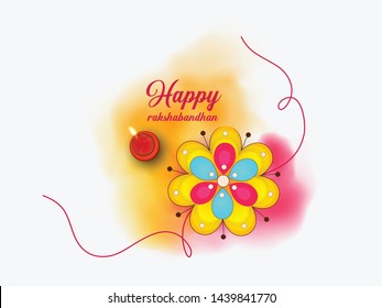 Vector abstract for Raksha Bandhan with nice illustration in a creative background, Beautiful background with illustration of cute little sister and brother with gift preparing for Rakhi.