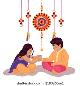 Vector abstract for Raksha Bandhan with nice illustration in a creative background, Beautiful background with illustration of Rakhi.