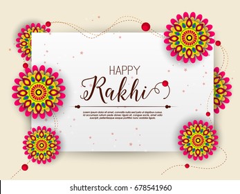 Vector abstract for Raksha Bandhan with nice illustration in a creative background, Beautiful background with illustration of cute little sister and brother with gift preparing for Rakhi.