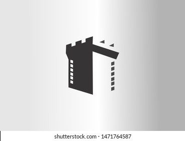 vector abstract real estate building tower logo on white background