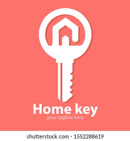 Vector abstract, Real estate concept with house and key symbol.
