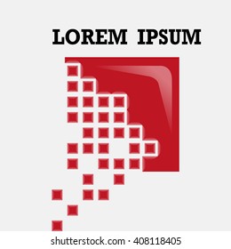 Vector of abstract rectangle symbol or icon, rectangle logo, red rectangle, rectangle illustration