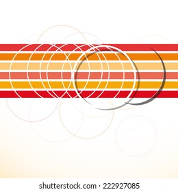 Vector abstract red background. Circles and strips