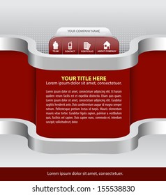 Vector abstract red background for company with icons for website, brochure, flyer and advertisement