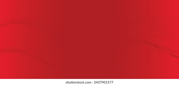 Vector abstract red background with dynamic red waves, lines and particles.	