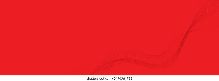 Vector abstract red background with dynamic red waves, lines.	
