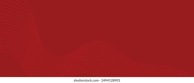 Vector abstract red background with dynamic red waves, lines and particles.	
