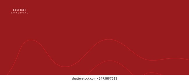 Vector abstract red background with dynamic red waves, lines and particles.	
