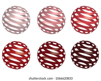 vector abstract red balls on white background