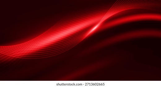 Vector abstract, red black color background, luxury wave flow line pattern, Illustration modern graphic design for invite, premium, Vip template, business banner or futuristic technology background